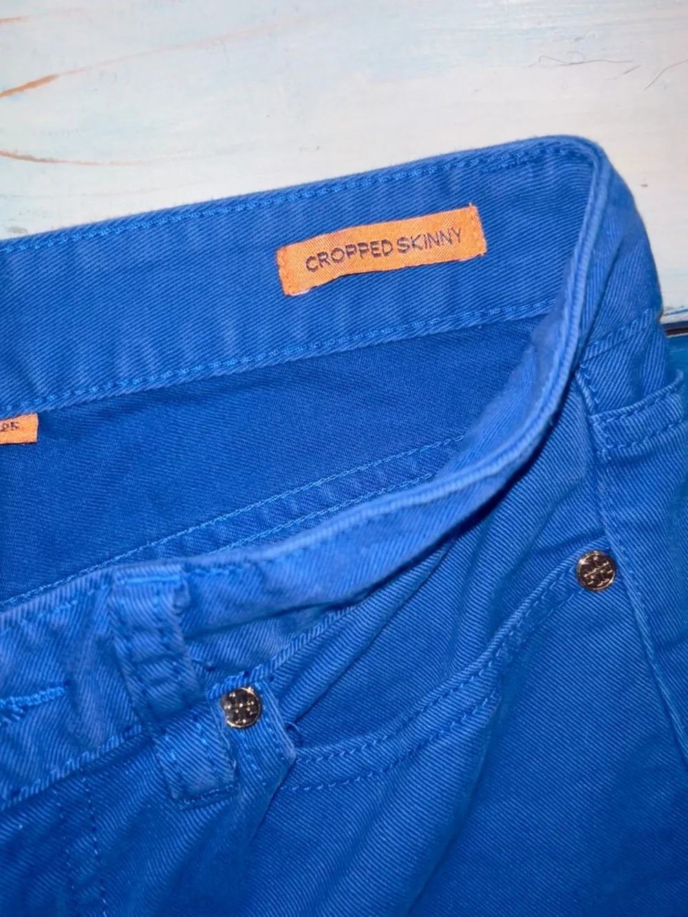 Tory Burch Royal Blue Cropped Skinny Jeans Size 25